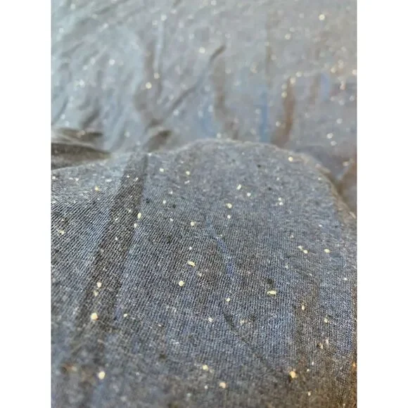 Mango Basic T Shirt‎ Mens XL Gray Crew Neck Cotton Speckled Starry Night - Picture 5 of 12